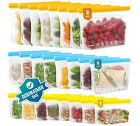 IDEATECH Household Reusable Freezer Bags Silicone Zip Closure Leakproof Stand Up Type Food Keeping Bags