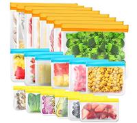 IDEATECH Reusable Food Storage Bags 20 Pack Freezer Zip Large Batch Cooking