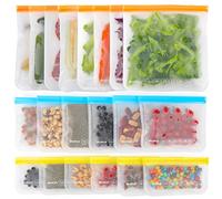 IDEATECH Reusable Food Storage Bags 20 Pack Freezer Zip Large Batch Cooking