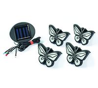 Ideaworks-LED Butterfly Lights-Sets of 4-Solar Powered-Automatically Turns On at Dusk & Off at Dawn-Space Each Light up to 32"-Easy Installation