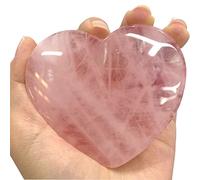 ideayard Rose Quartz Heart Stone 73-75mm Big Pink Healing Crystal Natural Gemstone Reiki Chakra Stress Relief Therapy and Home Decoration