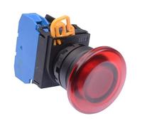 IDEC Red 12V illuminated 22mm Mushroom Momentary Push Button Switch NO IP65 YW1L-M4E10Q3R