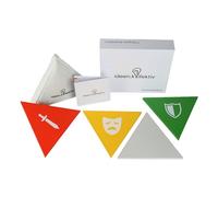 ideen.kollektiv Drama Triangle - 4 Triangles Wooden Role Visualisation According to Karpman: Victim, Rescuer, Pursuer & Neutral Centre, System Board Expansion for Coaching, Supervision & Therapy