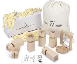 ideen.kollektiv Fröbel Tower Community Game - Stacking Game Made of Beech Wood for up to 24 players - Team Building Outdoor Game for Children and Adults Cloth Bag