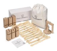 ideen.kollektiv Froebelturm Plus - Premium Teambuilding Game for Advanced Players, Includes Ropes, Crane & 6 Beech Wood Building Blocks, Promotes Communication & Teamwork, for Groups & Events