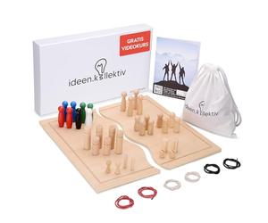 ideen.kollektiv System Board Family Board Relationship Board 44 Pieces for Coaching Family Constellation Systemic Coaching Supervision Moderation with Manual 34 Figures Many Extras Made of Wood