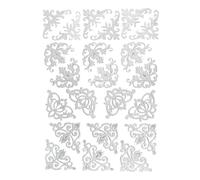 Ideen mit Herz 3-D Sticker Deluxe | Easter & Spring | Raised Stickers | Ideal for Easter Decoration & Easter Cards Making | Sheet Size: 21 x 30 cm (Ornamental Corners) | Silver
