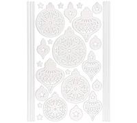 Ideen mit Herz 3-D Sticker Deluxe Winter & Christmas Raised Stickers Ideal for Christmas Decoration & Christmas Card Making Sheet Size: 21 x 30 cm (Christmas Baubles | White)