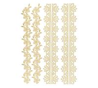 Ideen mit Herz 3D Stickers Deluxe Easter & Spring Raised Stickers, Gold Floral Borders, Ideal for Easter Decoration & Card Making, Sheet Size: 21 x 30 cm
