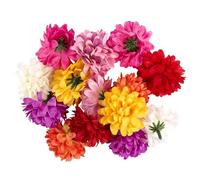 Ideen mit Herz Decorative Flowers, Artificial Flowers, Flower Heads, Various Types, Approx. Diameter 4-5 cm (Dahlia - colourful - 14 pieces)