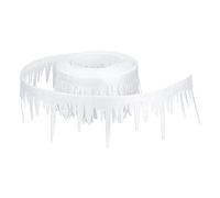 Ideen mit Herz Decorative Ribbon on a Roll, 4m White Satin Self-Adhesive Icicle Christmas Decoration