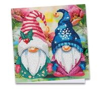Ideen mit Herz Diamond Painting Greeting Card | 16cm x 16cm | 370gsm | Includes Envelope & Tools (Pair of Gnomes)
