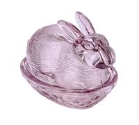 Ideen mit Herz Glass Bunny | 2-Piece | with Removable Lid | Glass Bowl | Tin | Easter | Easter Decoration (Dusky Pink)