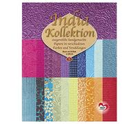 Ideen mit Herz Handmade Decorative Paper | India Collection | High-Quality Refined | DIN A4 | Pad with 20 Sheets (Assorted 5)