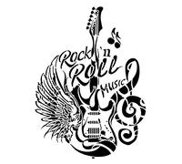 Ideen mit Herz Laser Plastic Stencil, DIN A4, Perfect for Textile Design, Wall Design, Windows, Paper, Scrapbooking, Children, Crafts, DIY (Electric Guitar)