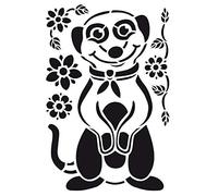 Ideen mit Herz Laser Plastic Stencil DIN A4 Perfect for Textile Design, Wall Design, Windows, Paper, Scrapbooking, Children, Crafts, DIY (Meerkat)
