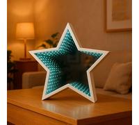 Ideen mit Herz LED star infinity, luminous star with light tunnel effect, decorative star for standing up or hanging, Christmas lighting, with timer function, battery operated, 20 cm x 19 cm