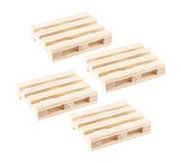 Ideen mit Herz Mini Pallets | Small Decorative Palettes Made of Wood | Ideal for Crafts, DIY or as a Coaster for Drinks (10 x 8 x 2 cm, Pack of 4)