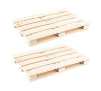 Ideen mit Herz Mini Pallets | Small Decorative Palettes Made of Wood | Ideal for Crafts, DIY or as a Coaster for Drinks (24 x 16 x 2.5 cm, Pack of 2)