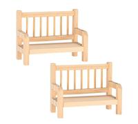 Ideen mit Herz Miniature Wooden Benches | Model Making | Accessories Dollhouse | Craft Material | Decoration | DIY | Model Railway | Seat Bench | 10 cm x 4.4 cm x 7.5 cm | Pack of 2