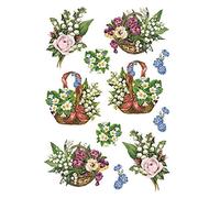 Ideen mit Herz Sticker Sheet 3D Relief Stickers | Stickers | High Quality Embossed with 3D Effect | DIN A4 Sheet with Various Designs (Lily of the Valley 01)