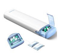 ideerfit Weekly Travel Pill Organizer - 7 Day Portable Pill Case with Drawer Design, Compact Daily Pill Box for Medication, Vitamins, Fish Oils & Supplements - BPA-Free, White