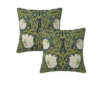 Ideeze William Morris Pimpernel Flower Throw Pillow Covers Set of 2 Retro Flowers Pillowcases Cushion Case Square for Soft Home Decor Bed Couch Car Living Room 20x20 Inch