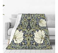 Ideeze William Morris Pimpernel Throw Blanket Winter Soft Cozy Flannel All Season Fuzzy Plush Throw Blanket Air Conditioning Blanket for Couch Bed Sofa 40 X50 inches