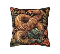 Ideeze William Morris Snake Art Mid Century Modern Throw Pillow Covers Soft Decorative Blue and Green Throw Pillowcases Cushion Case Square for Home Decor Bed Couch Car Living Room 18x18 Inch