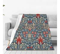Ideeze William Morris Victorian Arts and Crafts Movement Throw Blanket Winter Soft Cozy Flannel All Season Fuzzy Plush Throw Blanket Air Conditioning Blanket for Couch Bed Sofa 40 X50 inches
