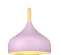 iDEGU Retro Pendant Ceiling Lights 24CM Modern Scandinavian Style Hanging Lampshade E27 Ceiling Light Fixture in Metal Wood Pendant Lamp for Bedroom, Dining Room, Kitchen, Living Room (Purple)