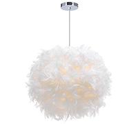 iDEGU White Feather Pendant Ceiling Light Ø 30cm Modern Chandelier Pendant Light E27 Lampshade for Bedroom