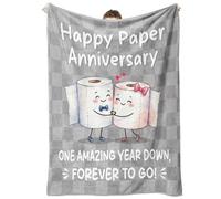 IDELTIME 1st Wedding Anniversary Blanket Gifts for Him Her - Couple Blanket