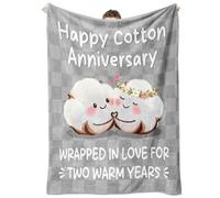 IDELTIME 2nd Anniversary Wedding Gifts - Couple Blanket
