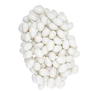 Idena 10038323 XXL Easter Egg Set with 100 White Plastic Eggs for Crafts, Painting, Gluing and Hanging, as Decoration for Bouquets and Branches at Easter Time