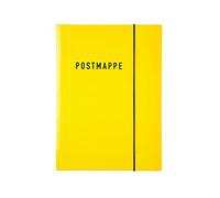 Idena 10372 - Postal Folder DIN A4, Glossy Cardboard with Elastic, Yellow, 1 Piece