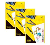 Idena 10381 - Drawing Card, DIN A4, 20 Sheets, 190 g/m², Pack of 3