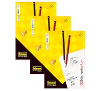 Idena 10384-3 90296 Drawing Card DIN A4 3 Drawing Pads with 50 Sheets Each 250 g/m² FSC Mix Paper White 3 Quantities