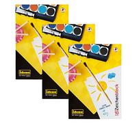 Idena 10388 - Drawing pad, DIN A3, 10 Sheets, 120 g/m², Pack of 3