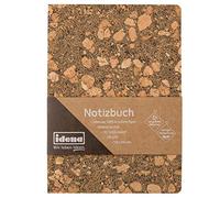 Idena 11001 Notebook 20 x 14 cm, Squared, 192 Pages, Made from 100% Recycled Paper, Cork Cover, 80 g/m², 1 Piece, Light Brown