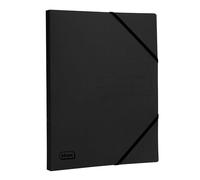 Idena 11099 Eco Ring Binder Made of Cardboard in DIN A4, Folder in Black with 20 mm Spine Width and 2-Ring Mechanism, Elastic Band Over Corner