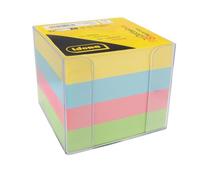 Idena 11183 Note Box, Transparent, 9 x 9 x 8 cm, Includes 700 Sheets of Note Pad, FSC Mix Paper in 4 Colours