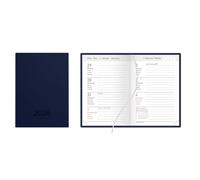 Idena 12054 Pocket Diary DIN A7 2026, 1 Week on 2 Pages, Diary with Balaton Cover in Blue, Bookmark Ribbon and Corner Perforation