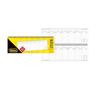 Idena 12058 Desk Calendar 2026 Landscape Format 29.8 x 10.5 cm, 1 Week on 1 Page, Desk Calendar with Yearly Overview and Spiral Bound