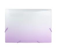Idena 12109 Document Folder A4 Plastic Expanding File in White and Purple with 12 Compartments Sorting Folder with Elastic Band Includes Labelling Labels