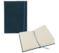 Idena 12255 Glitter Notebook Night Blue 14 x 20 cm Squared 100 g/m² 160 Sheets with Document Pocket Bookmark Ribbon and Elastic Closure Pack of 1