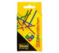 Idena 20101 Wooden Counting Sticks, Pack of 25, Assorted Colours, 75 mm