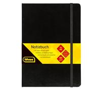 Idena 209281 - Notebook DIN A5, 192 pages, 80 gsm, checkered, black