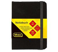 IDENA 209283 Notebook DIN A7 192 Pages 80 g/m², Squared, Black