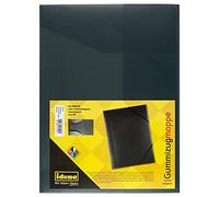 Idena 213309 - Portfolio Folder with Elastic Band for DIN A4, Made of Polypropylene, Translucent Black, 1 Piece